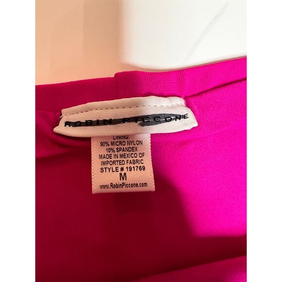 Robin Piccone Ava High Waisted Brief Swim Bottom Hot Pink Women's Size M NWOT - Picture 4 of 4